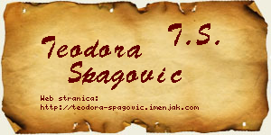 Teodora Špagović vizit kartica